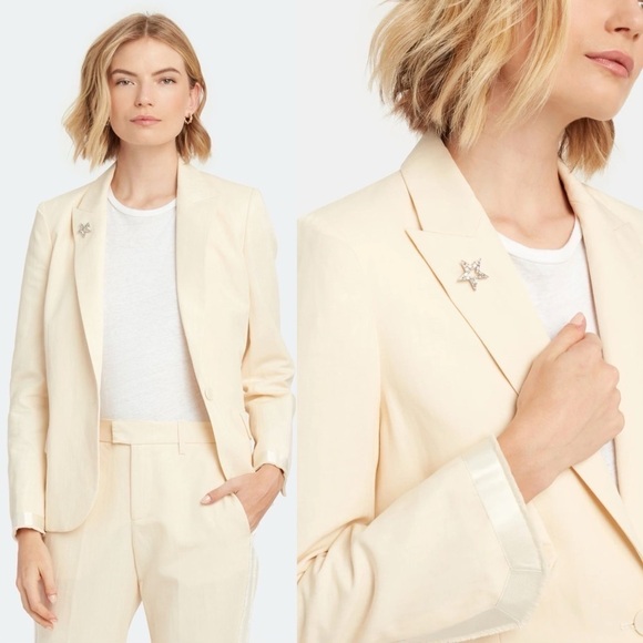 Zadig & Voltaire Victor Blazer in Ivory size sz. M/38